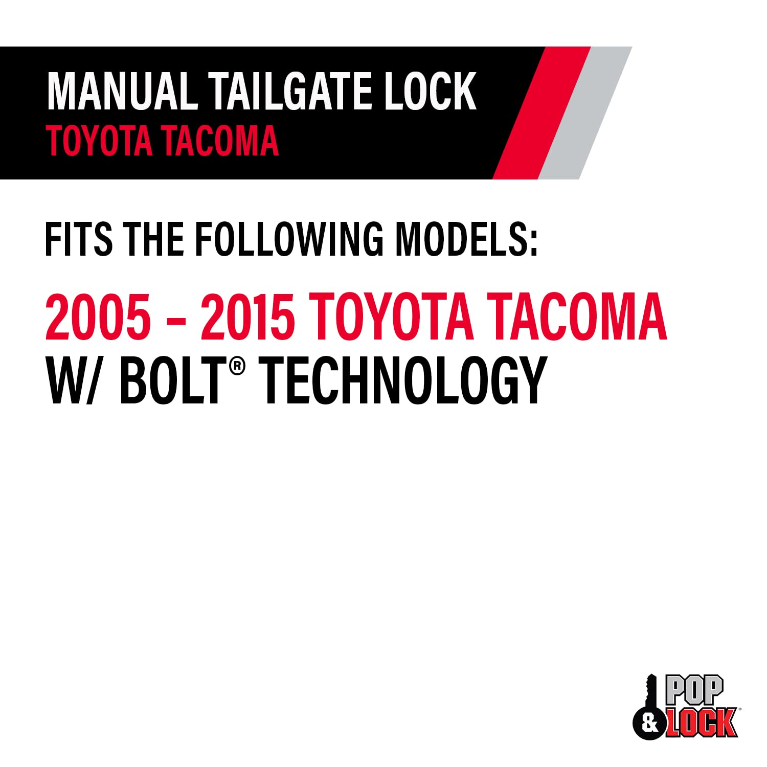 Pop & Lock Pop & Lock PL5400 Black Manual Tailgate Lock with Bolt Codeable Technology for Toyota Tacoma - Outdoor Depot