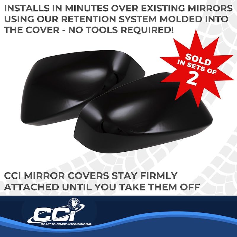 Coast to Coast International CCI Exterior Mirror Cover MC67557BLK, Full Cover, Painted, Gloss Black, ABS - Outdoor Depot