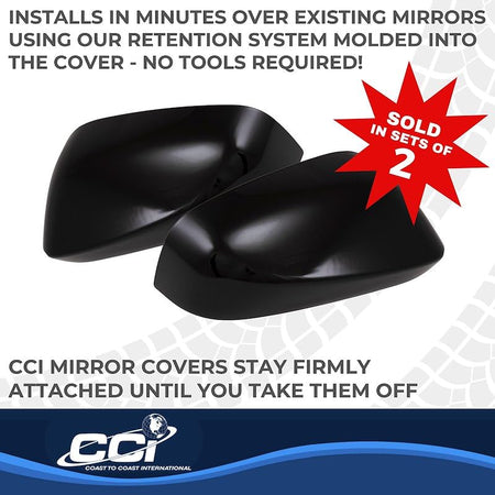 Coast to Coast International CCI Exterior Mirror Cover MC67557BLK, Full Cover, Painted, Gloss Black, ABS - Outdoor Depot