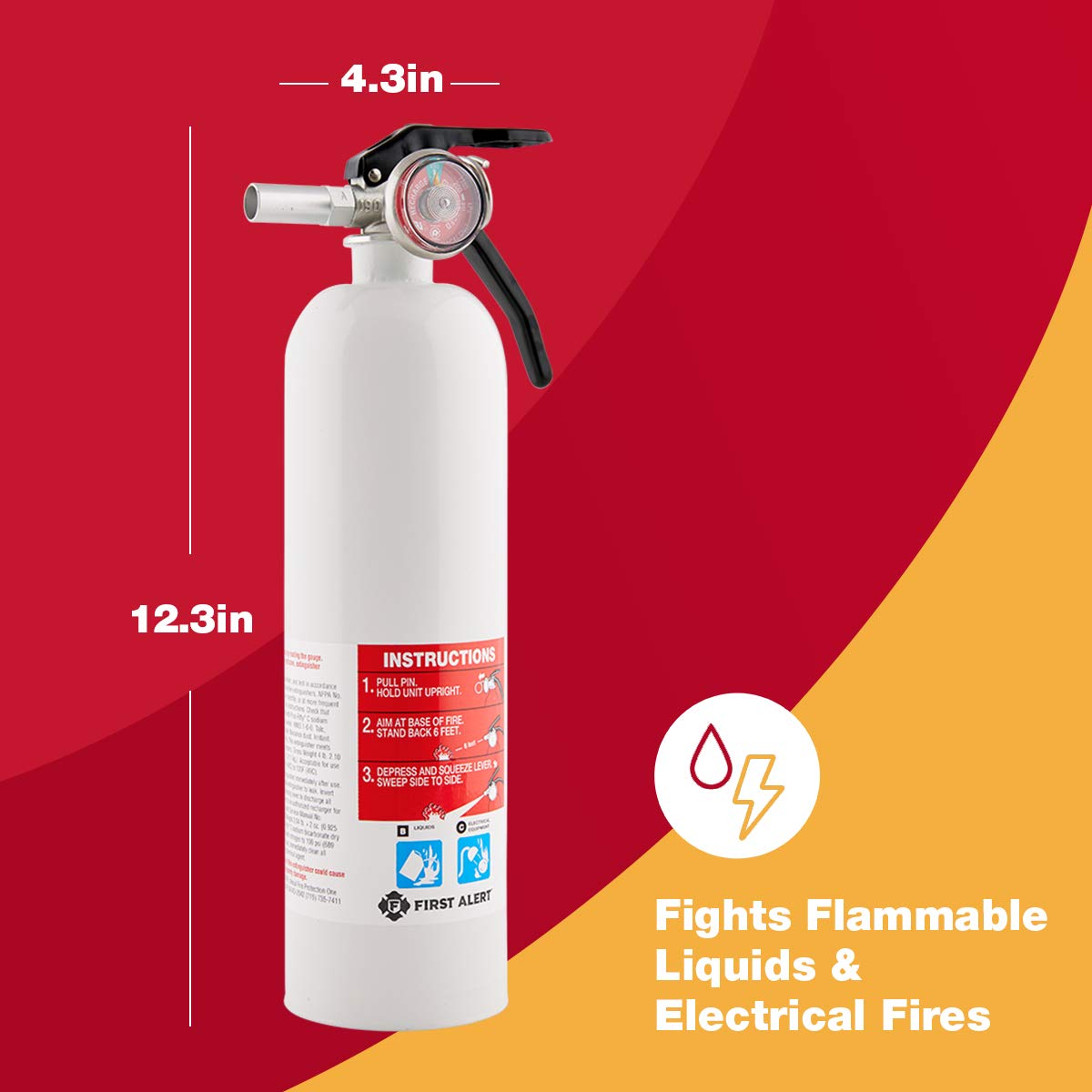First Alert First Alert REC5 Recreation Fire Extinguisher, UL Rated 5-B:C, White, 1-Pack - Outdoor Depot