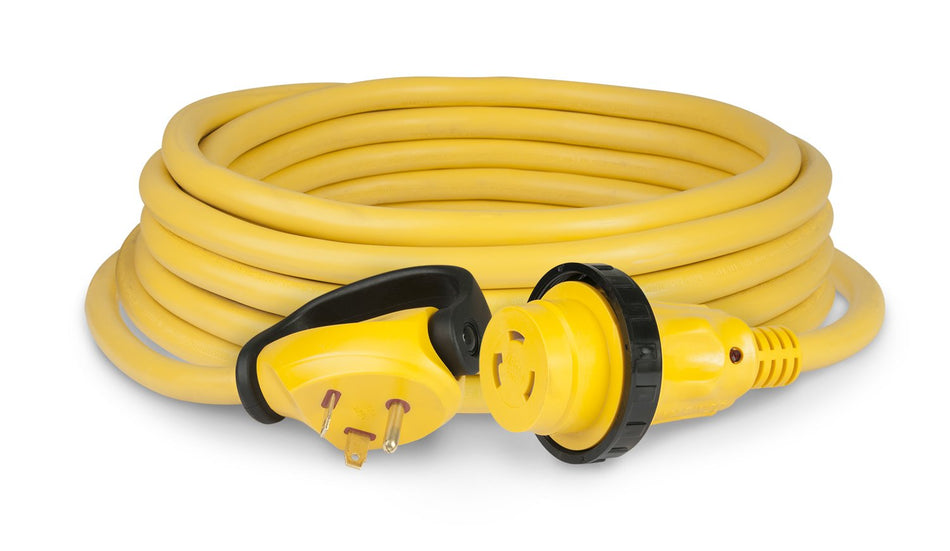 Marinco ParkPower by Marinco 25SPP.RV 30 Amp 125V Swivel Handle RV Power Cord, Yellow, 25' - Outdoor Depot
