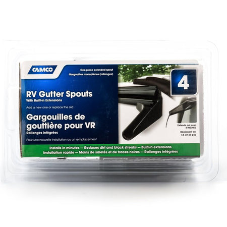 Camco Camco RV Gutter Spouts with Built-in Extensions | Direct Rain Water Runoff Away from The RV | Features - Outdoor Depot