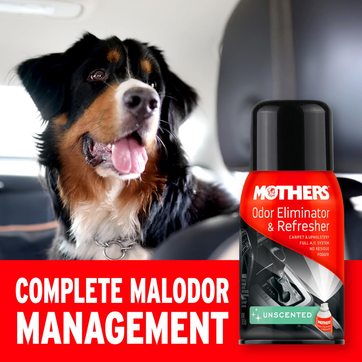 Mothers Mothers Odor Eliminator & Refresher, Unscented, 2 oz. Aerosol – Whole-Car Fogger Neutralizes Smoke, - Outdoor Depot