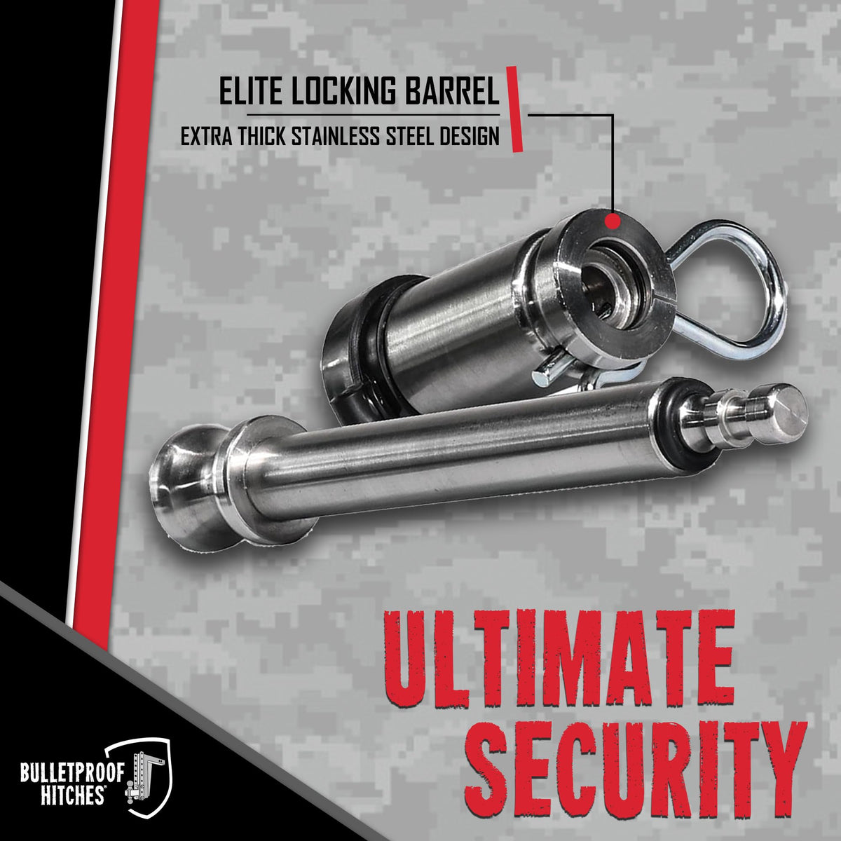 BulletProof Hitches BulletProof Hitches - 5/8" Trailer Hitch Locking Pin - Universal Fit, Stainless Steel, - Outdoor Depot