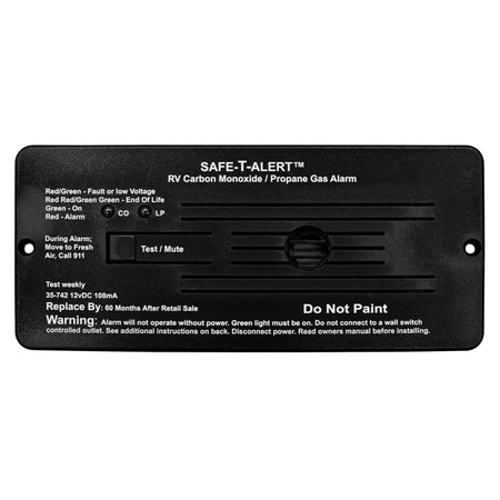 Safe T Alert Safe T Alert - Dual LP/CO Alarm - Flush Mount Black - 35-742-BL - Outdoor Depot
