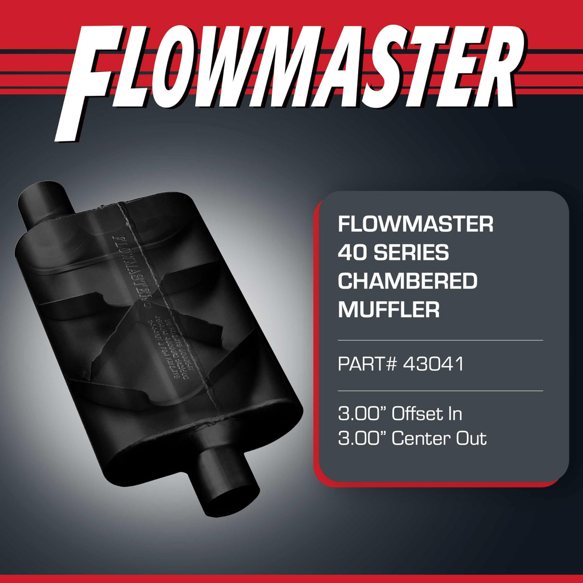 Flowmaster Flowmaster 40 Series Original Chambered Muffler – 3.00" Offset In / 3.00" Center Out – Aggressive - Outdoor Depot