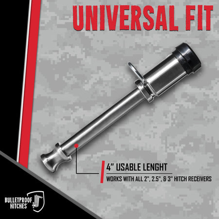 BulletProof Hitches BulletProof Hitches - 5/8" Trailer Hitch Locking Pin - Universal Fit, Stainless Steel, - Outdoor Depot