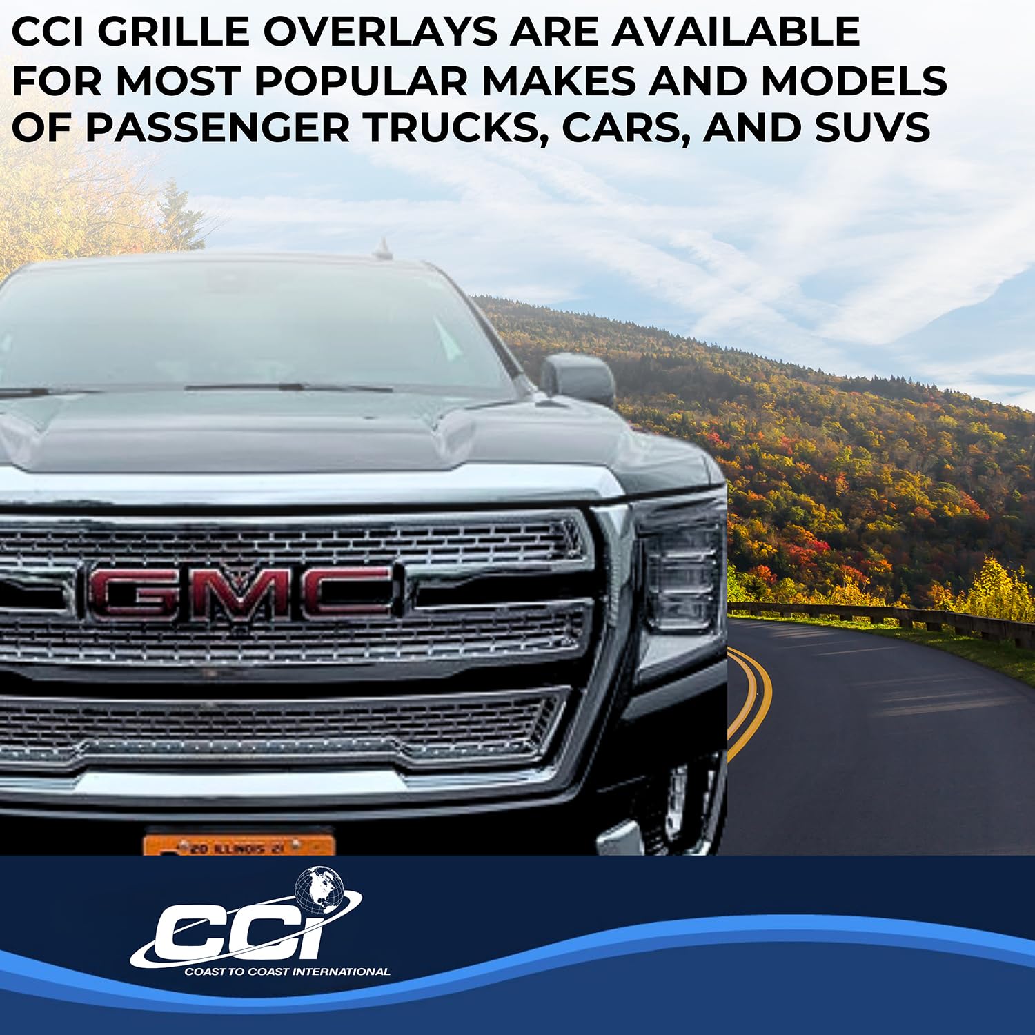 Coast to Coast International CCI Grille Insert GI179, Overlay, 2 Piece Set, Mesh Style, OEM Shape, Chrome - Outdoor Depot