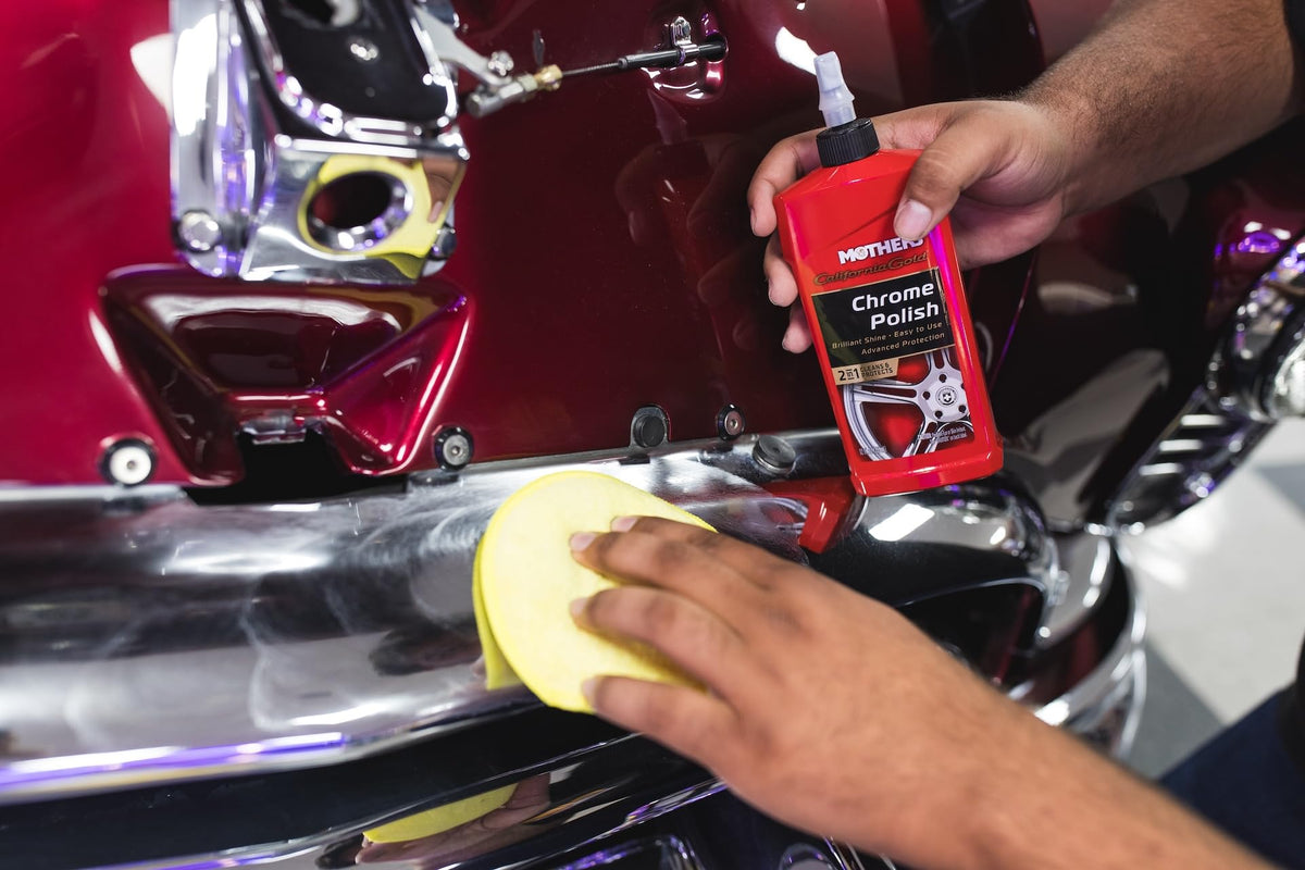Mothers Mothers California Gold Chrome Polish, 12 oz. — Cleans & Brightens Chrome Bumpers, Wheels, Trim & - Outdoor Depot