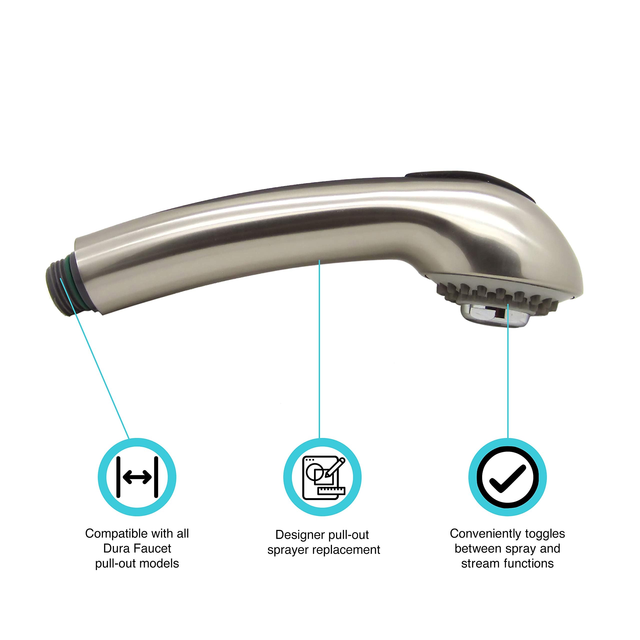 Dura Faucet Dura Faucet RV Kitchen Faucet Designer Toggling Pull-Out Sprayer Replacement Faucets Only - Outdoor Depot