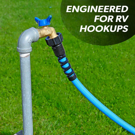 Valterra Valterra W01-8120 AquaFresh High Pressure Drinking Water Hose with Hose Savers - 1/2" x 10', Blue - Outdoor Depot