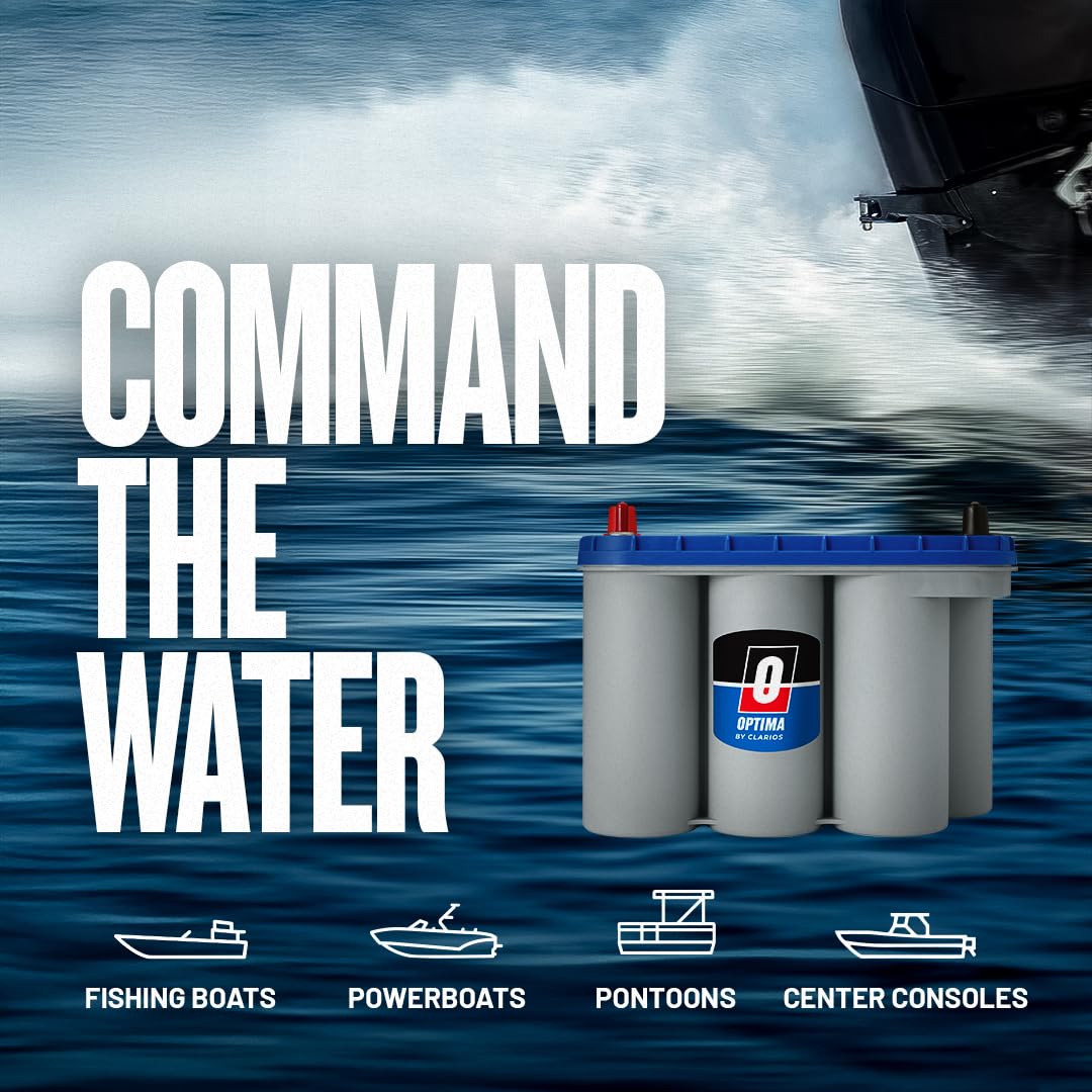 OPTIMA OPTIMA Batteries High Performance D27M BlueTop Dual Purpose Deep Cycle and Starting Sealed AGM Boat - Outdoor Depot