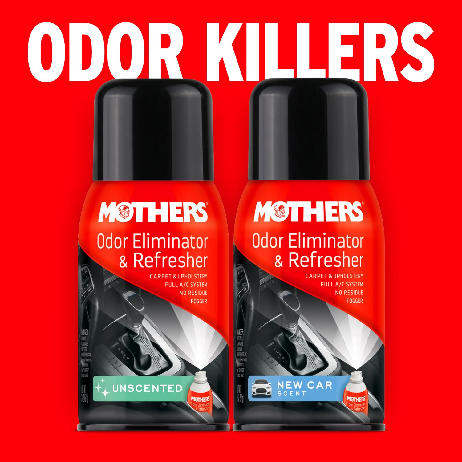 Mothers Mothers Odor Eliminator & Refresher, Unscented, 2 oz. Aerosol – Whole-Car Fogger Neutralizes Smoke, - Outdoor Depot