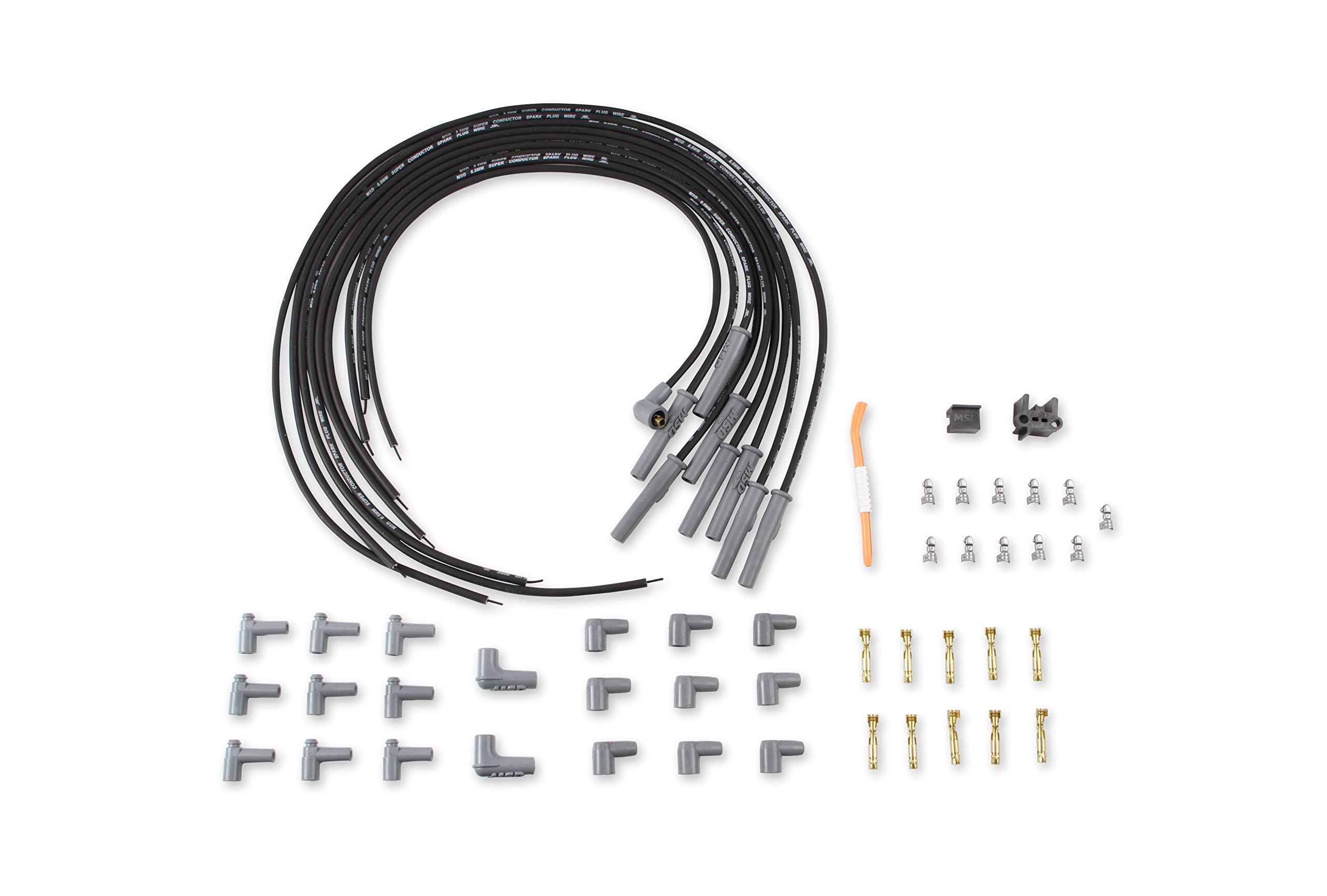 MSD MSD 31193 Black, 8.5mm Super Conductor 8-Cylinder Multi-Angle, Universal - Outdoor Depot