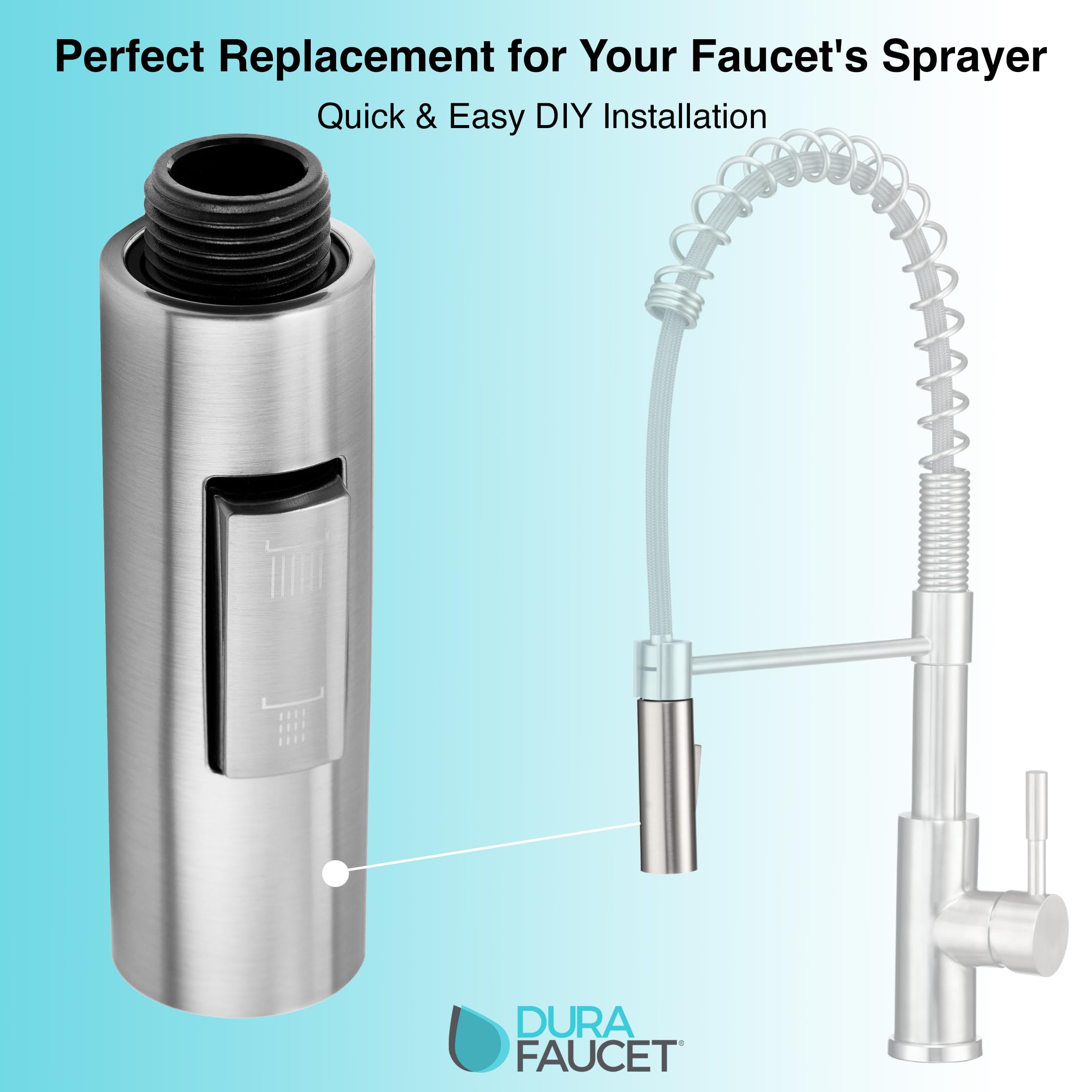 Dura Faucet Dura Faucet Streamline Pull-Down Sprayer Replacement - Brushed Satin Nickel - Outdoor Depot