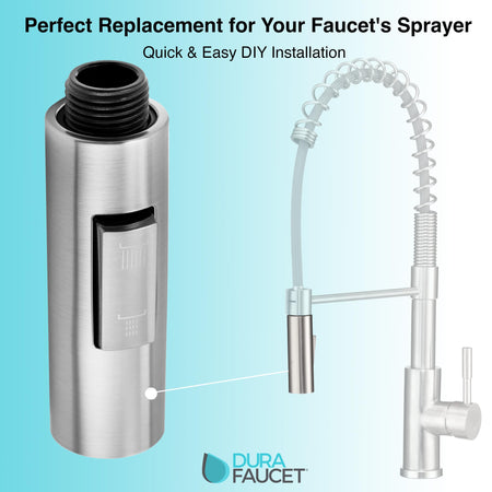 Dura Faucet Dura Faucet Streamline Pull-Down Sprayer Replacement - Brushed Satin Nickel - Outdoor Depot