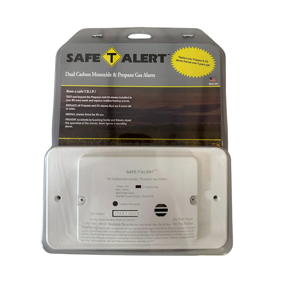Safe T Alert Safe T Alert - Dual LP/CO Alarm - Flush Mount w/Trim Ring White - 25-742-WT-TR - Outdoor Depot