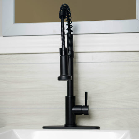 Empire Faucets Empire Faucets SP5000BMT-A Single Lever Spring Faucet with Hi-Arc Coiled Spout, Hammer Style - Outdoor Depot