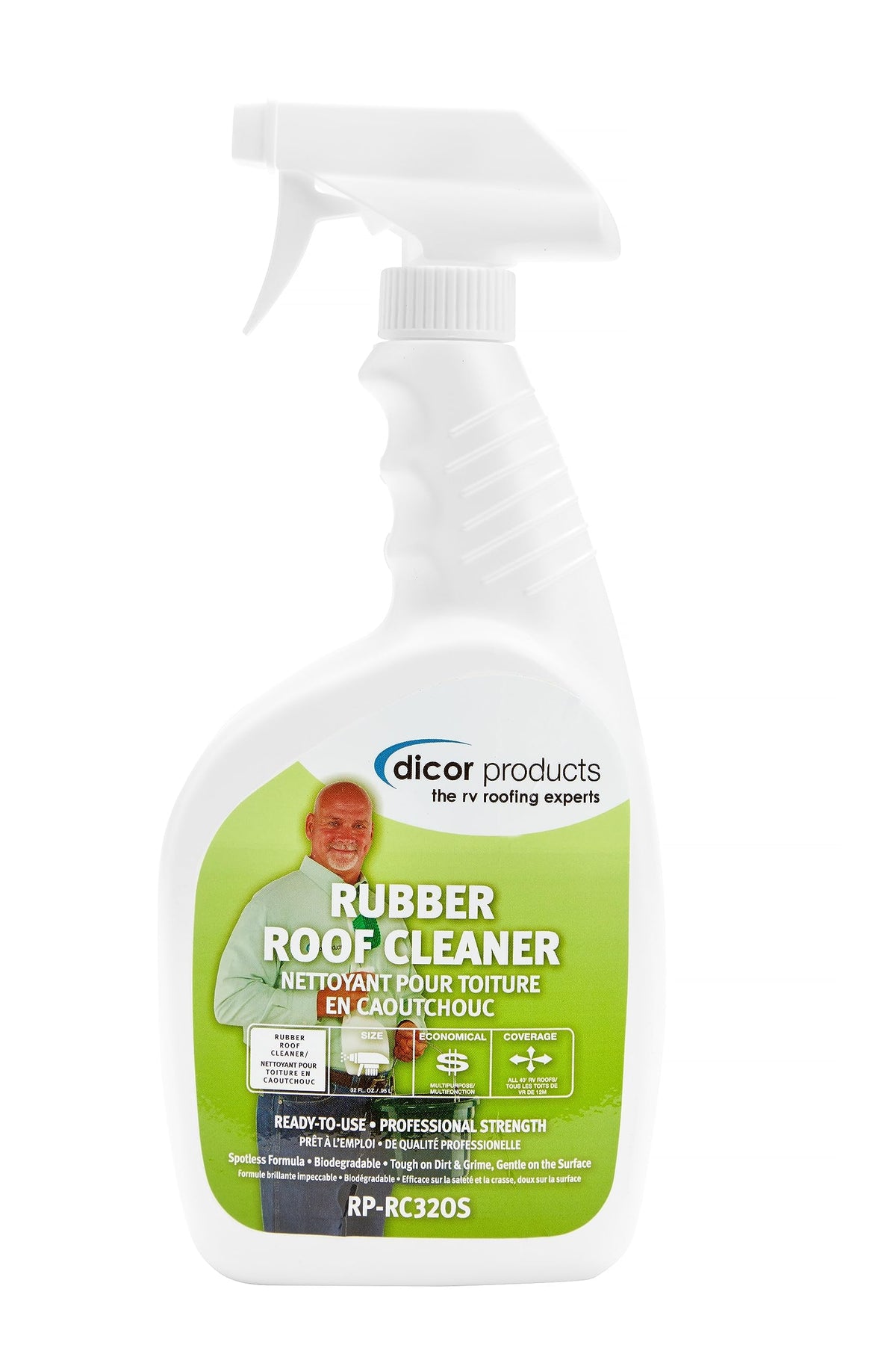 Dicor Dicor RP-RC320S Deep Cleaning Rubber RV Roof Cleanser Spray - White - 32 oz - Outdoor Depot
