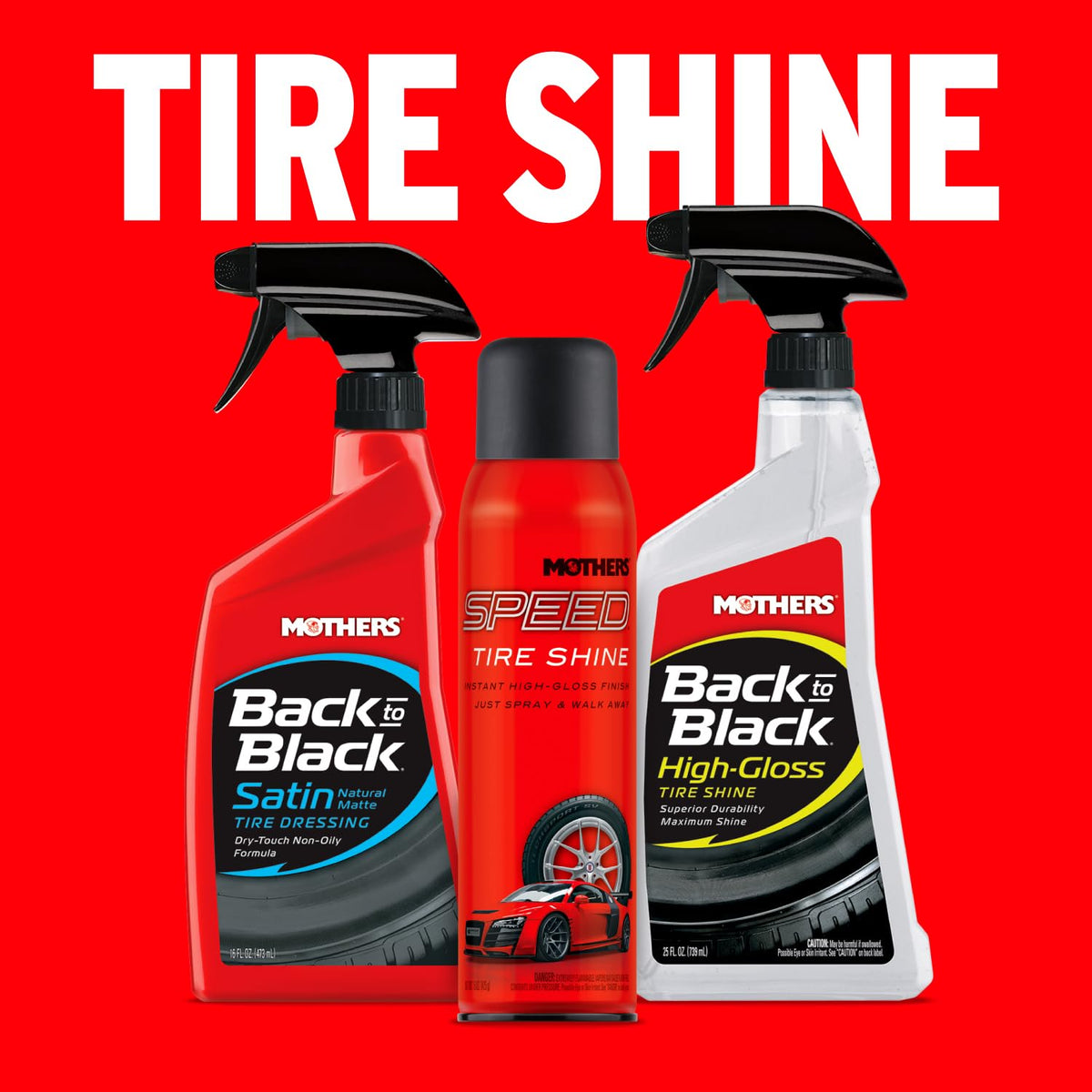 Mothers Mothers Speed Tire Shine, 15 oz. Aerosol — Long-Lasting, High-Gloss “Just Dressed” Finish — No - Outdoor Depot