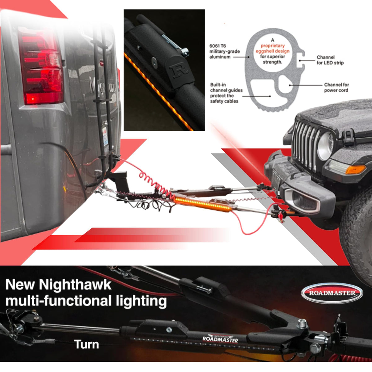 Roadmaster Roadmaster 676 Nighthawk Tow Bar fits Roadmaster Baseplates | Hauls Up to 8,000 lbs | Non-Binding - Outdoor Depot