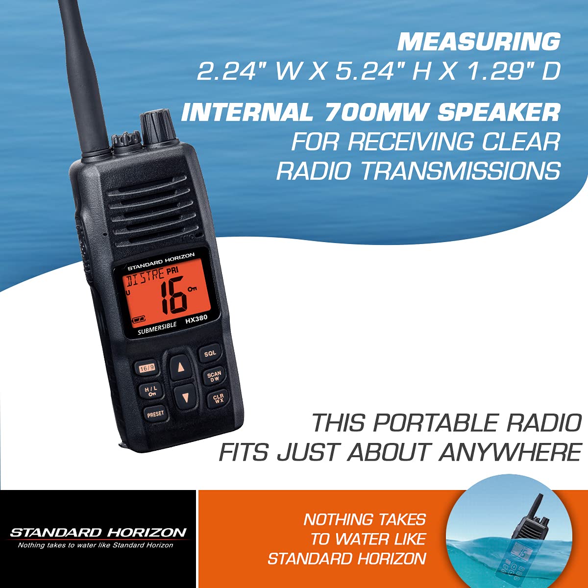 STANDARD HORIZON Standard Horizon HX380 1.5" Standard Handheld VHF - Outdoor Depot