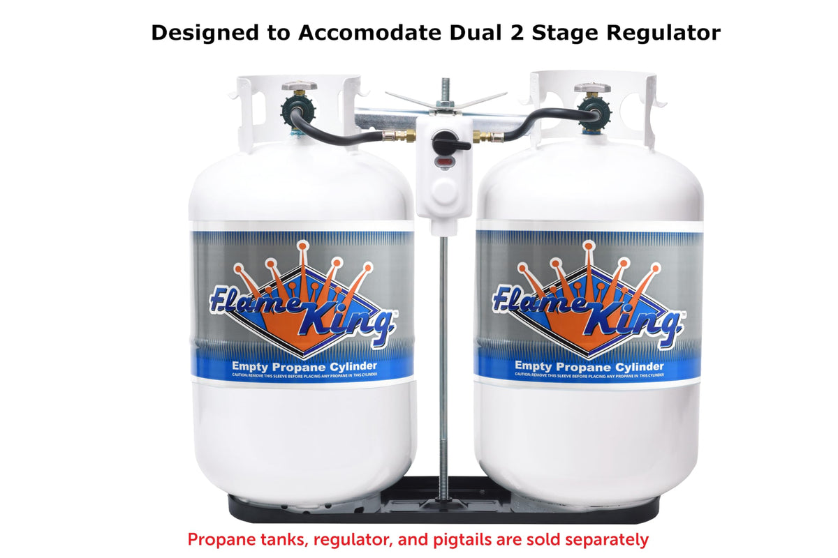 Flame King Flame King Dual RV Propane Tank Cylinder Rack for RVs and Trailers for 30lb Tanks - KT30MNT - Outdoor Depot