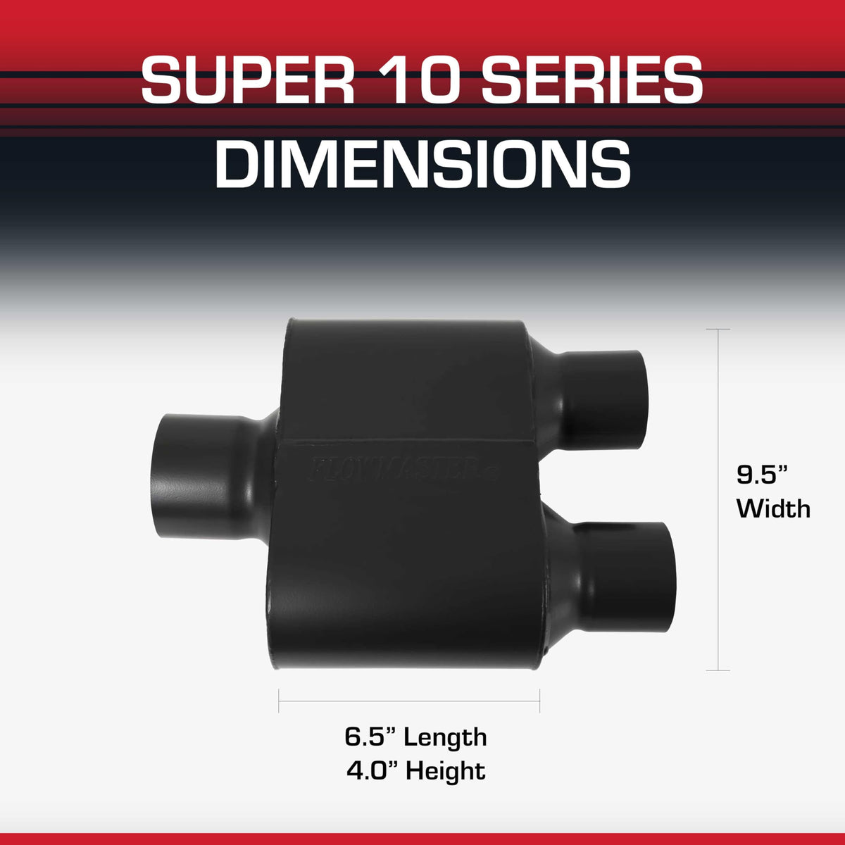 Flowmaster Flowmaster Super 10 Series Chambered Muffler – 3.00" Center In / 2.50" Dual Out – Race-Inspired - Outdoor Depot