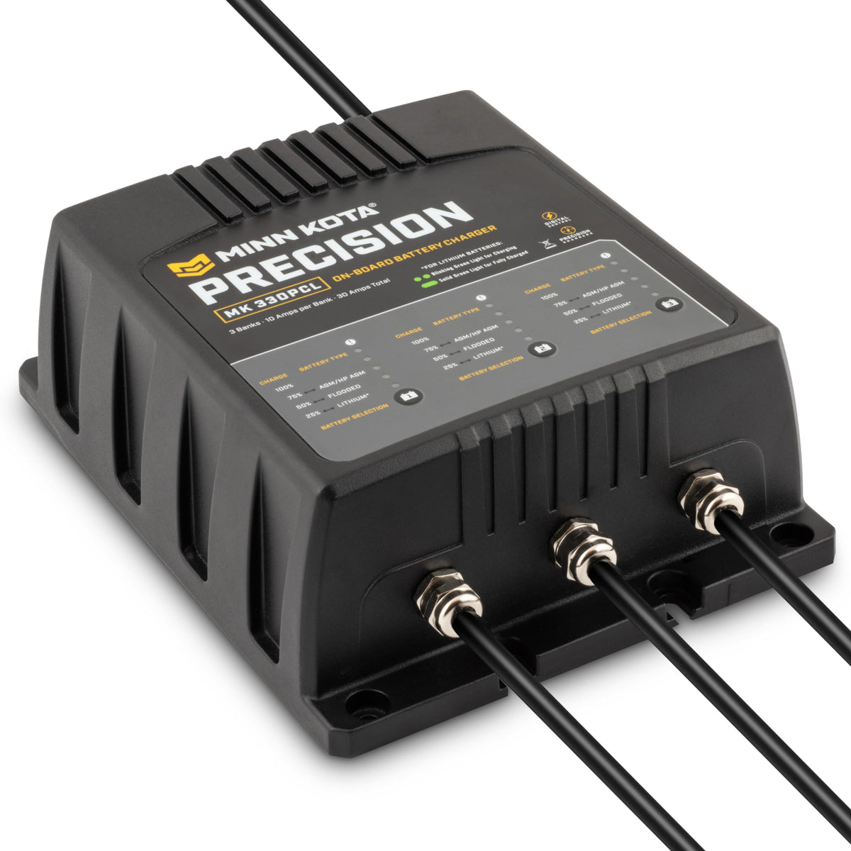 Minn Kota Minn Kota Precision MK-330PCL On-Board Marine Battery Charger – 3 Banks, 10 Amps Each - Outdoor Depot