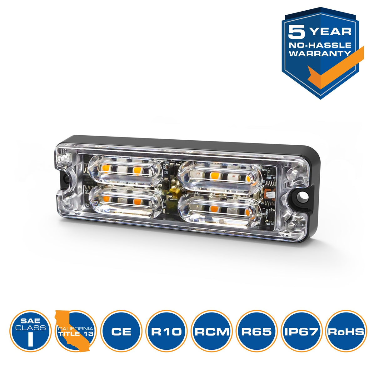 ECCO ECCO LED 12 High-Intensity Directional LEDs Amber White 1.4 amps 12V 24V Surface Mount Waterproof - Outdoor Depot
