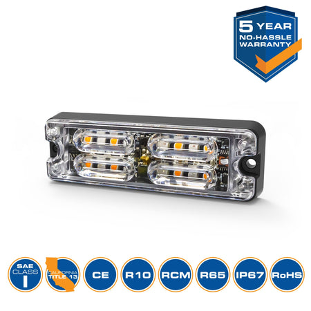 ECCO ECCO LED 12 High-Intensity Directional LEDs Amber White 1.4 amps 12V 24V Surface Mount Waterproof - Outdoor Depot