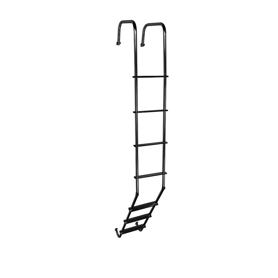 Stromberg Carlson LA-401BA Universal Exterior RV Ladder, Heavy-Duty Rear Ladder for Travel Trailers & Campers, Roof Access, Durable Black Finish, Easy Installation, Universal Fit, Black