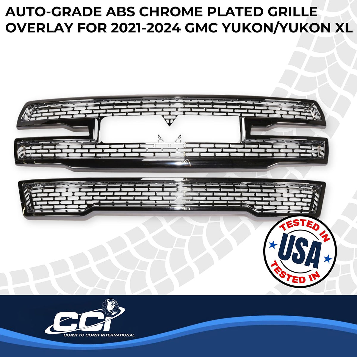 Coast to Coast International CCI Grille Insert GI179, Overlay, 2 Piece Set, Mesh Style, OEM Shape, Chrome - Outdoor Depot