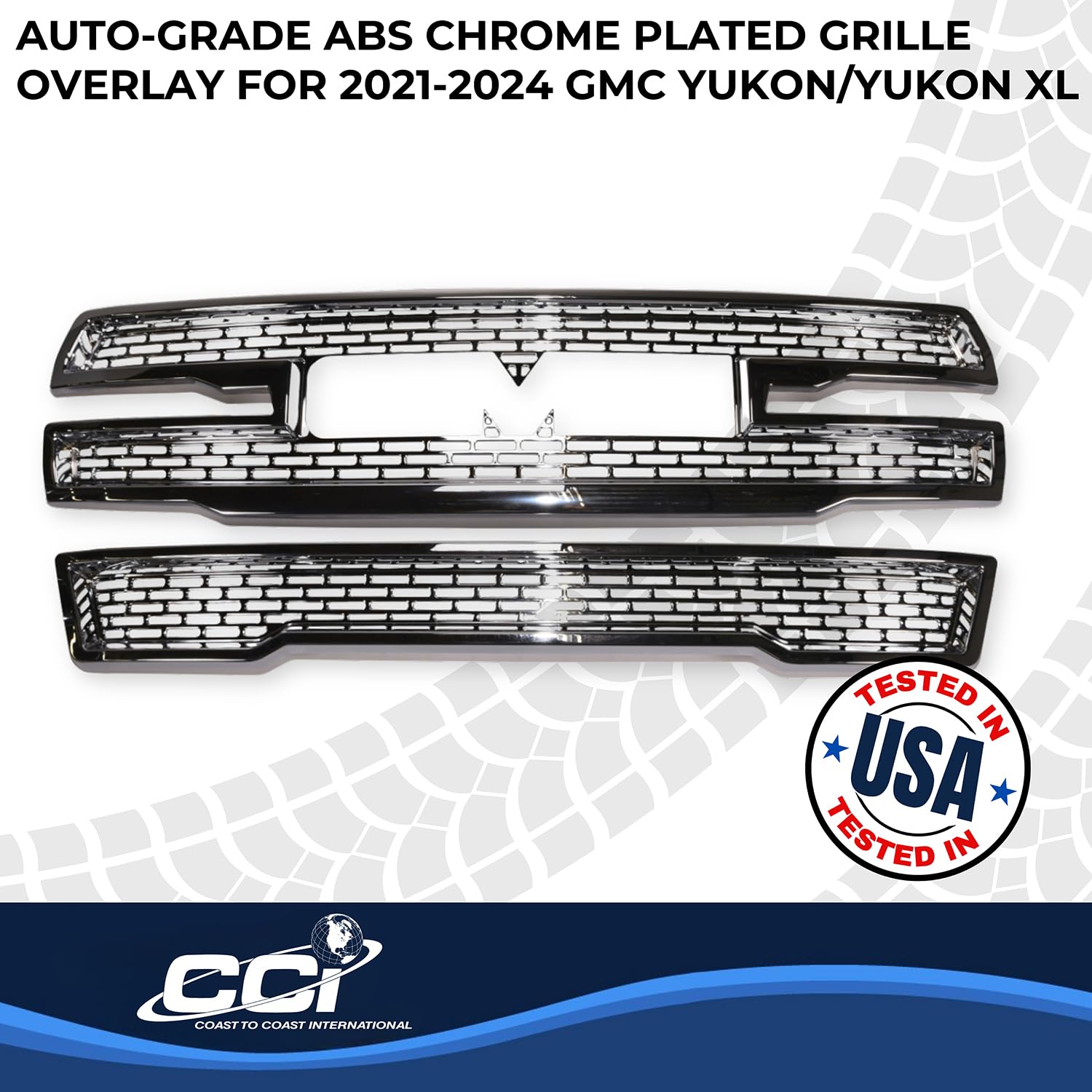 Coast to Coast International CCI Grille Insert GI179, Overlay, 2 Piece Set, Mesh Style, OEM Shape, Chrome - Outdoor Depot