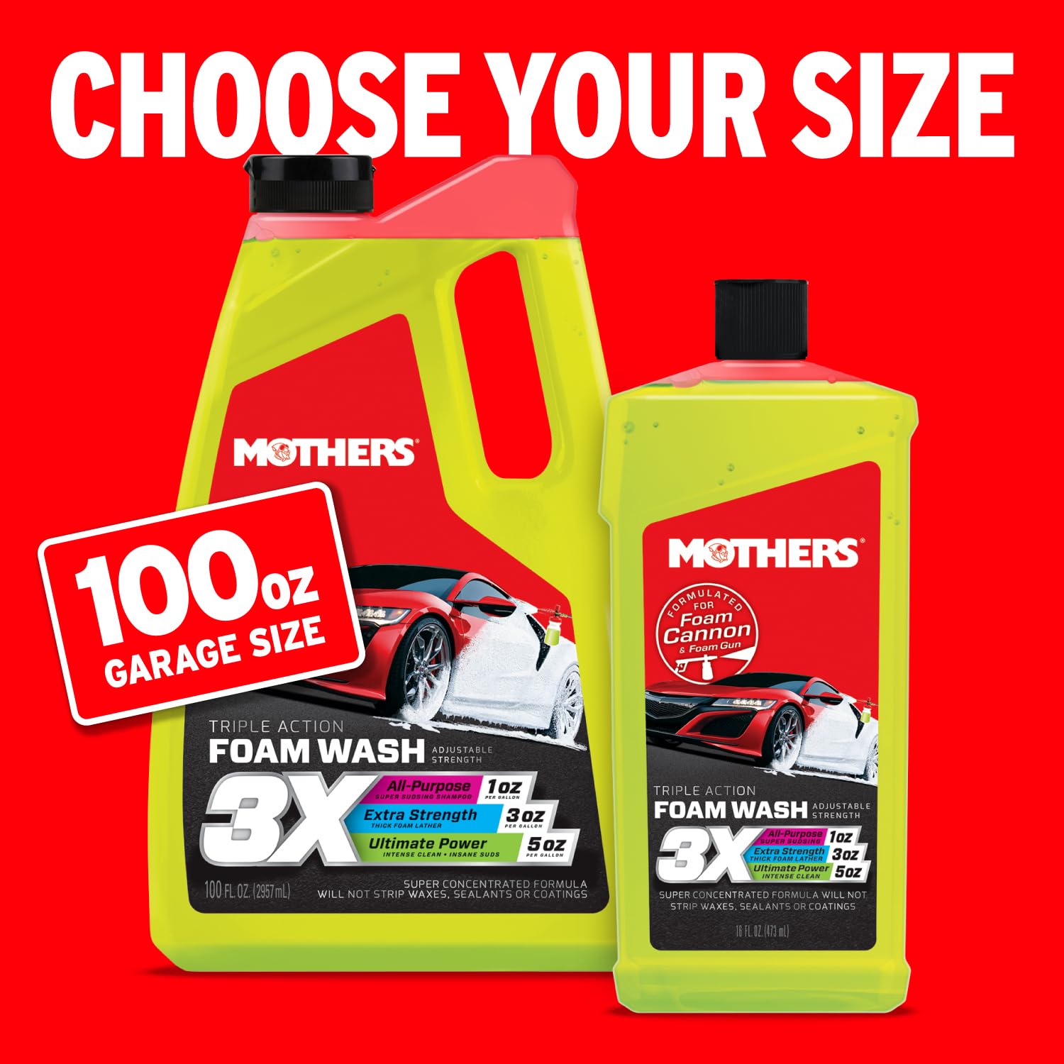Mothers Mothers Triple Action Foam Wash, 100 oz. — pH Balanced, Eco-Friendly, Super-Sudsy, Foam Cannon, - Outdoor Depot