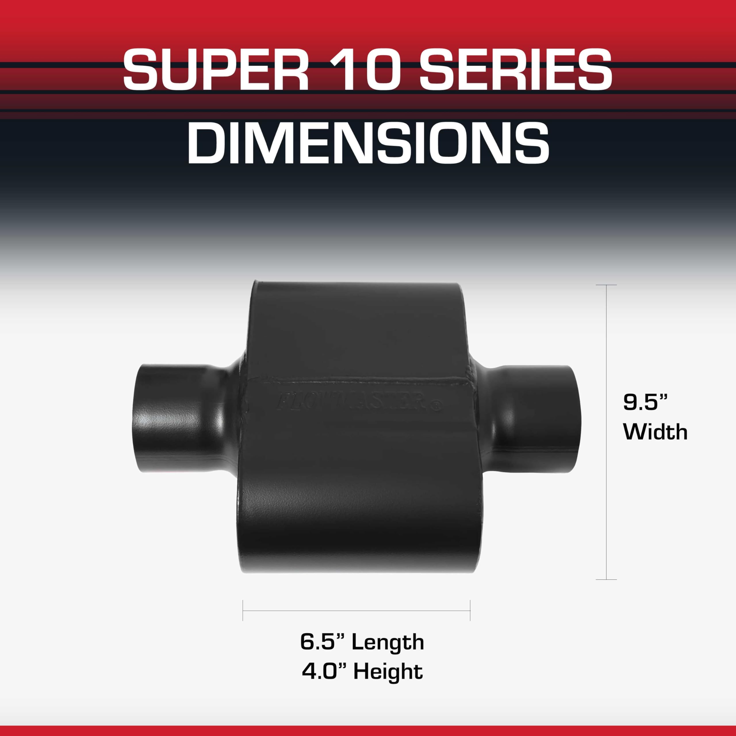 Flowmaster Flowmaster Super 10 Series Chambered Muffler – 3.00” Center In / 3.00” Center Out – Race-Inspired - Outdoor Depot