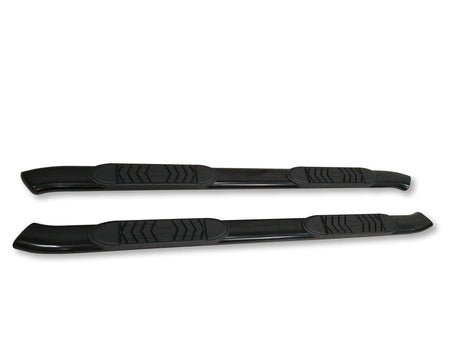 Trailfx TrailFX A7086B 5 Inch Oval Bent Nerf Bar Side Steps with Step Pads Black Powder-Coated Steel Welded - Outdoor Depot