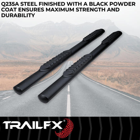 Trailfx TrailFX Nerf Bar Fits 2024-2025 Toyota Tacoma Double Cab 4 Inch Oval Straight with Step Pads Rocker - Outdoor Depot