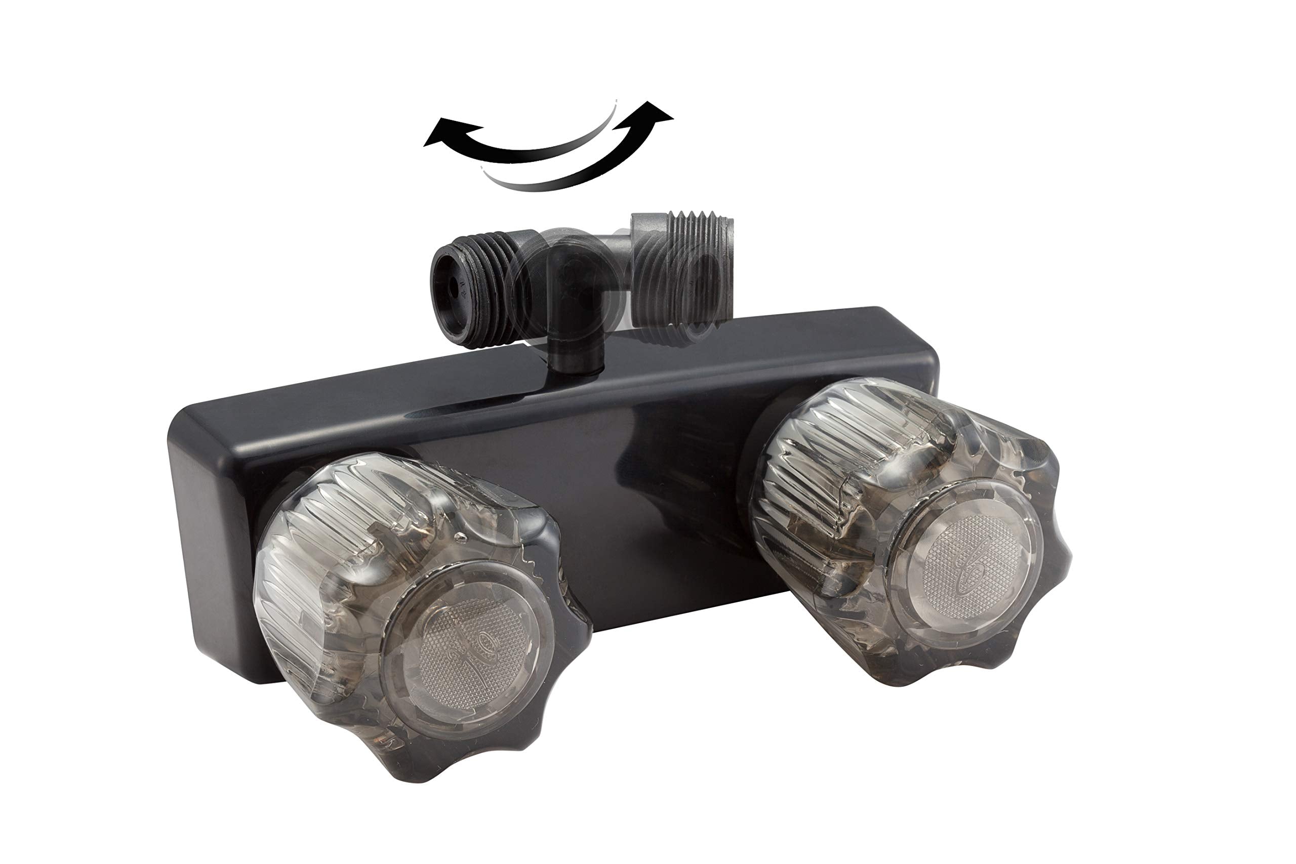Dura Faucet Dura Faucet DF-SA100S1-BK RV Shower Faucet Valve Diverter for Exterior Shower Boxes with Clear - Outdoor Depot
