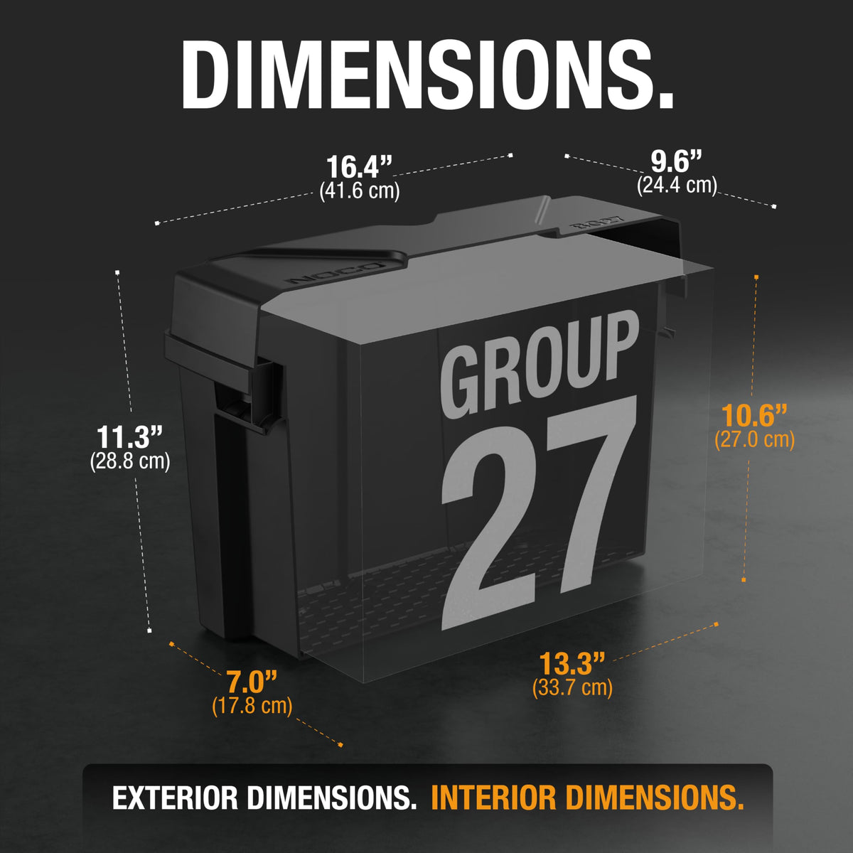 NOCO NOCO Snap-Top BG27 Battery Box, Group 27 12V Battery Box for Marine, Automotive, RV, Boat, Camper and - Outdoor Depot