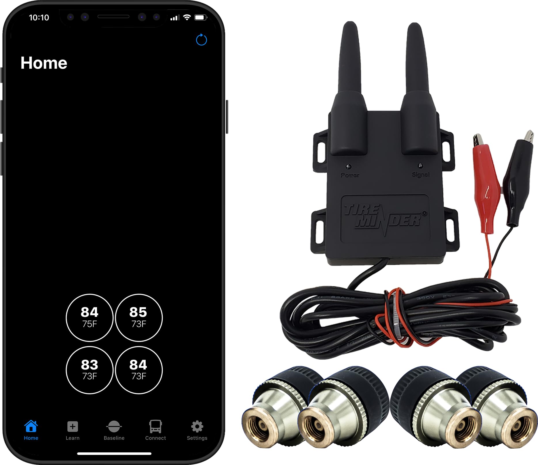 TireMinder TireMinder Smart TPMS with 4 Transmitters for RVs, MotorHomes, 5th Wheels, Motor Coaches and - Outdoor Depot