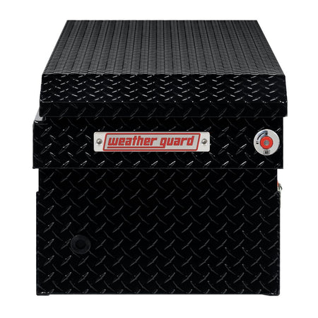 Weather Guard Weather Guard Model 127-5-04 Saddle Box, Aluminum, Full Standard, Gloss Black, 11.0 cu ft - Outdoor Depot