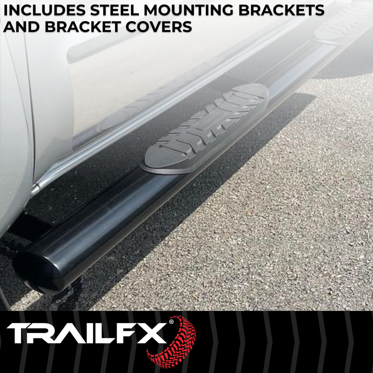 Trailfx TrailFX Nerf Bar Side Steps Chevrolet Colorado Crew Cab 2015–2026 Black Powder Coated Mild Steel - Outdoor Depot