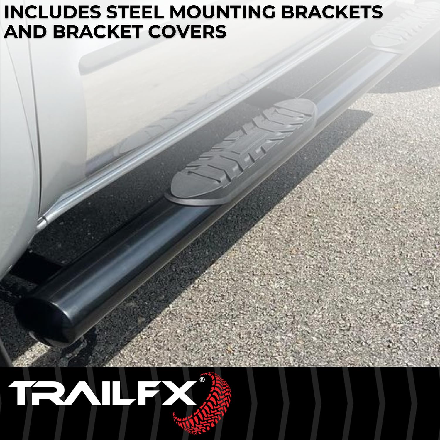 Trailfx TrailFX Nerf Bar Side Steps Chevrolet Colorado Crew Cab 2015–2026 Black Powder Coated Mild Steel - Outdoor Depot