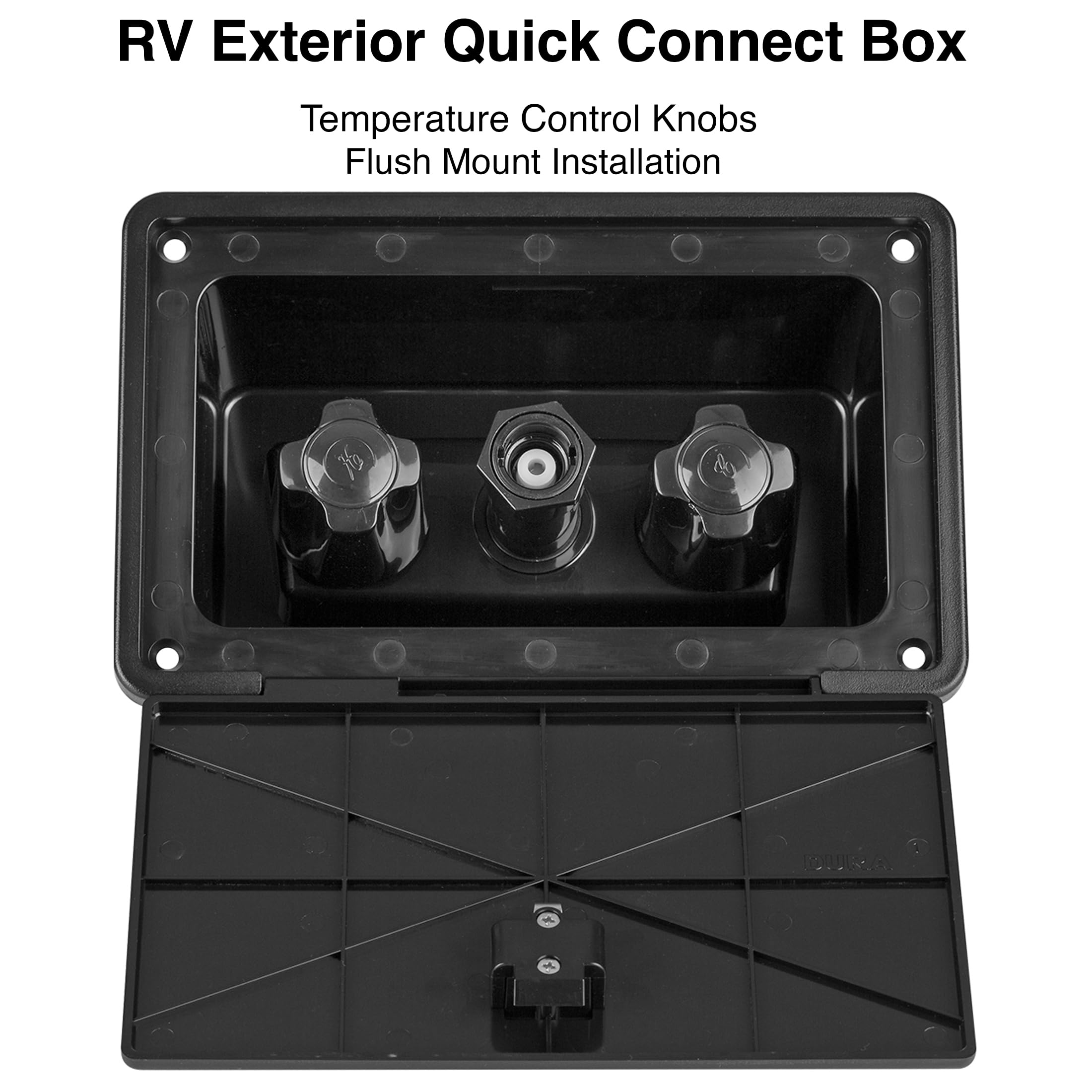 Dura Faucet Dura Faucet DF-SA189-BK RV Exterior Quick Connect Detachable Sprayer, Hose, Port, and Spray Box - Outdoor Depot