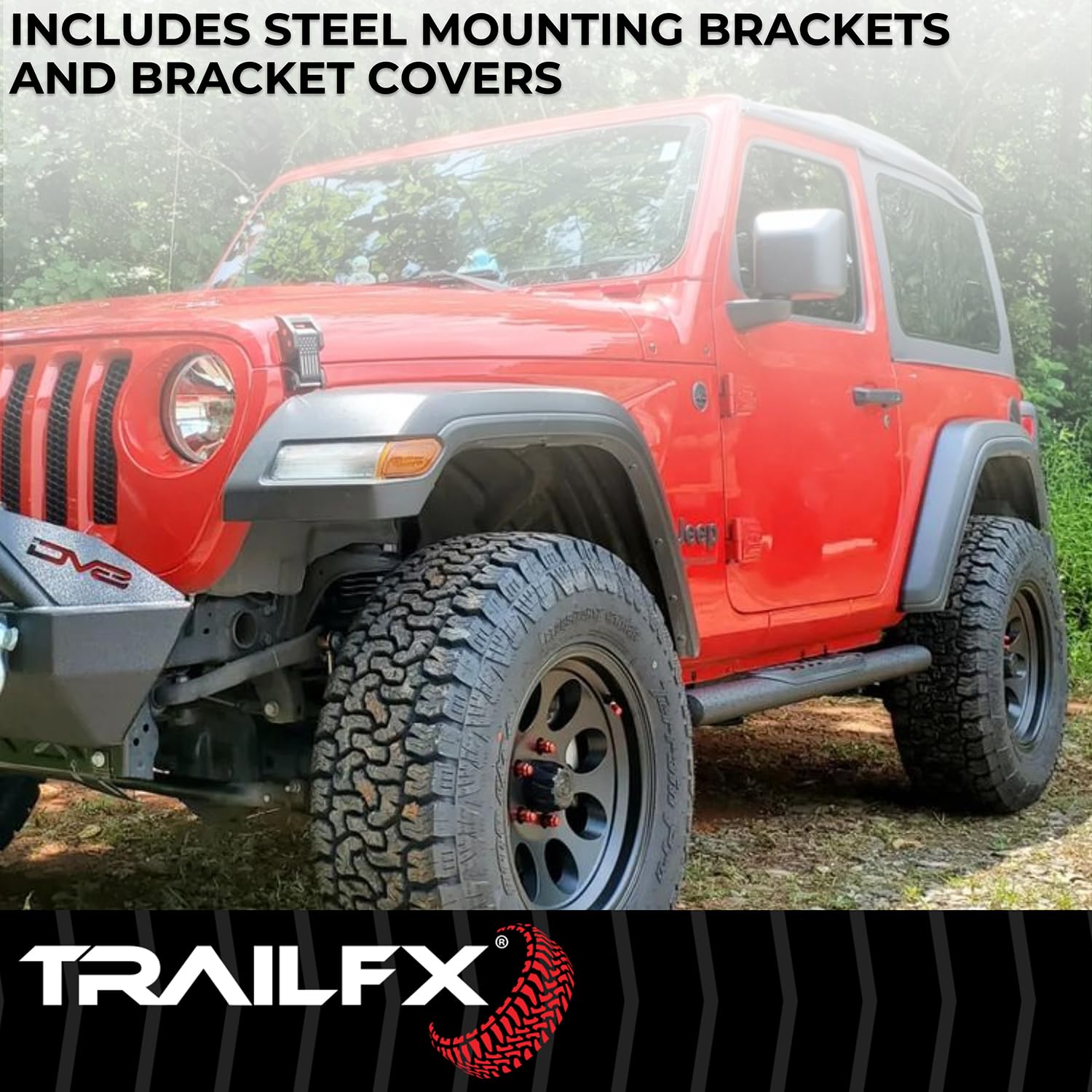 Trailfx TrailFX Nerf Bar Fits 2024-2025 Toyota Tacoma Double Cab 4 Inch Oval Straight with Step Pads Rocker - Outdoor Depot
