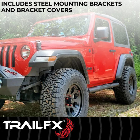 Trailfx TrailFX Nerf Bar Fits 2024-2025 Toyota Tacoma Double Cab 4 Inch Oval Straight with Step Pads Rocker - Outdoor Depot