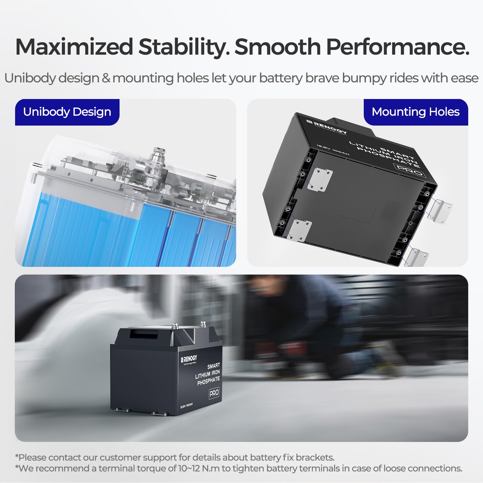 Renogy Renogy 12V 100Ah Bluetooth Self-Heating Lithium LiFePO4 Deep Cycle Battery, 5000+Deep Cycles, - Outdoor Depot