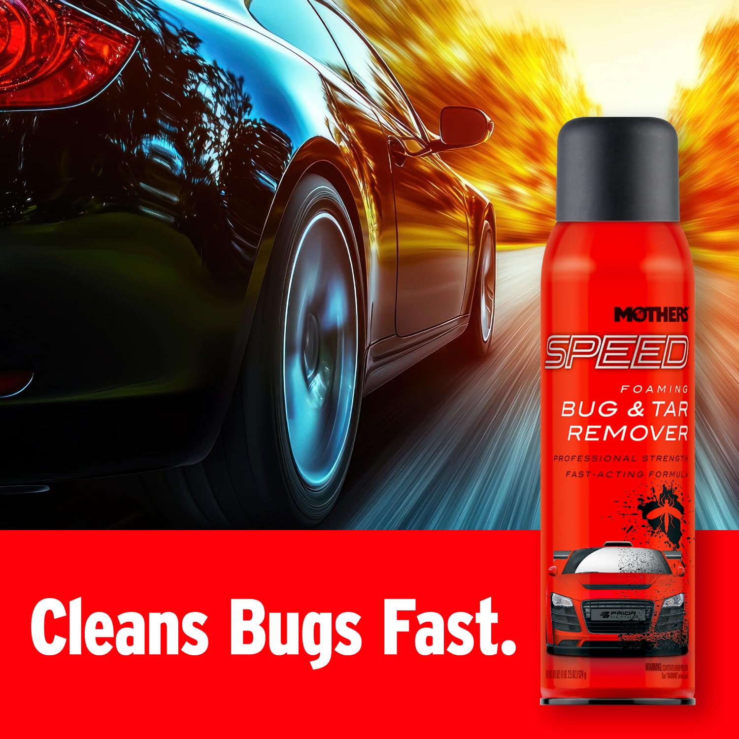 Mothers Mothers Speed Foaming Bug & Tar Remover, 18.5 oz. Aerosol — Fast-Acting, No-Drip Foam for Bug - Outdoor Depot