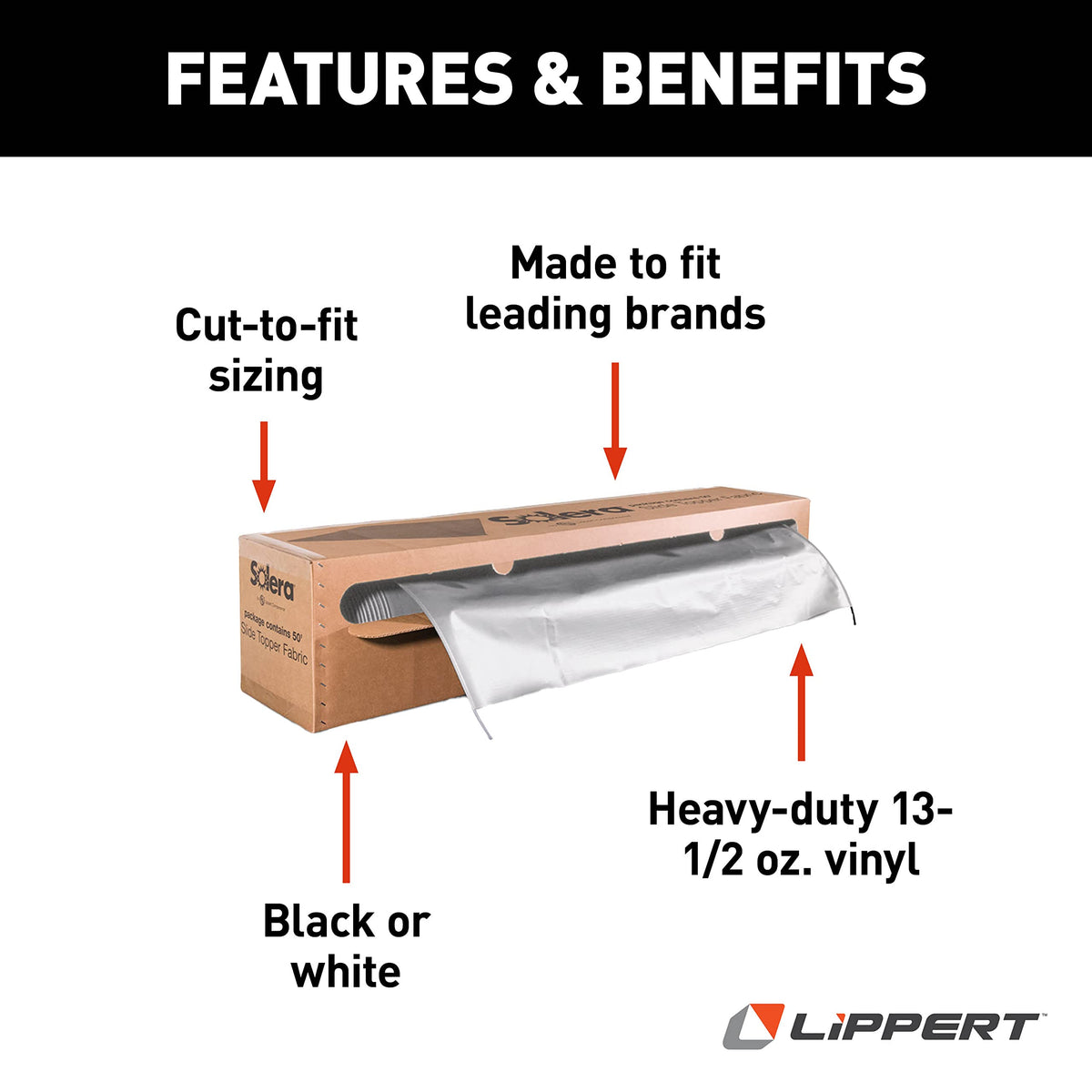 Solera Solera Universal Slide-Topper Replacement Cut-to-Fit Fabric for 5th Wheel RVs, Travel Trailers, - Outdoor Depot